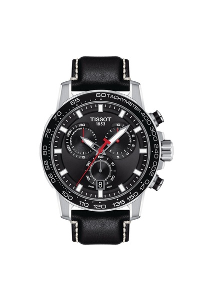 TISSOT Supersport Chrono watch T125.617.16.051.00, 45.5mm case, black leather...