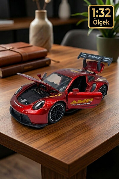 craftivio 1:32 Metal Porsche 911 GT3 RS Çek Bırak Araba - Sesli Işıklı Kapıla...