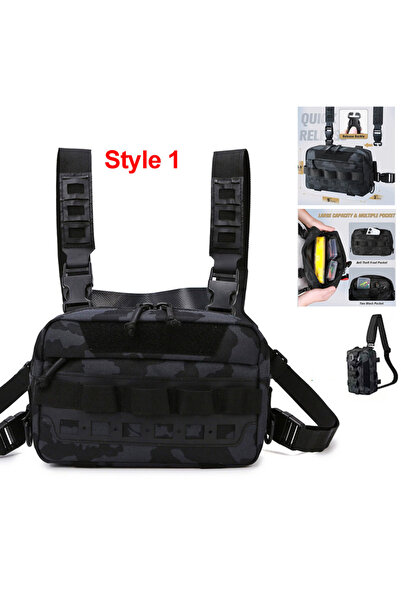 Choice حقيبة صدرية صيد مموهة من بي كيه، طراز 1، للرجال، حقيبة خصر متعددة الاس...