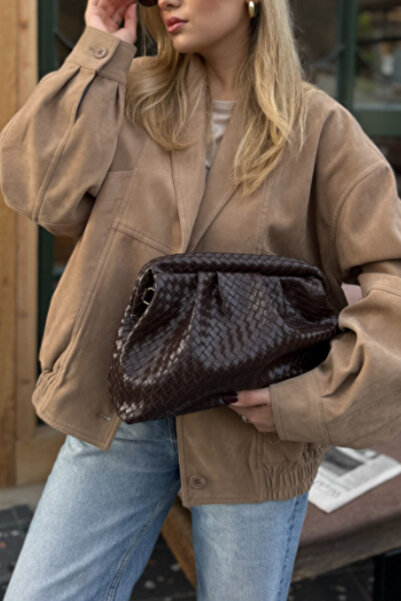 as aminel Örgü Desen Clutch Çanta