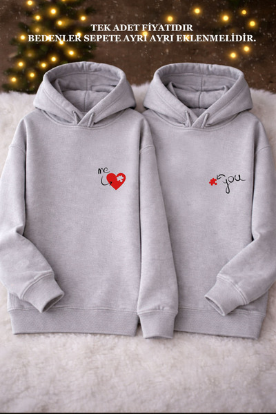 MODA You Me Valentine's Day Gift February 14Th Grey Hooded Sweatshirt Hoodie