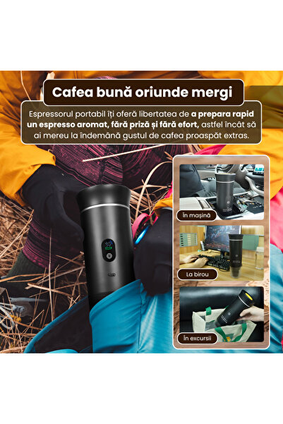 OEM 3 in 1 coffee machine, 80 ml water tank, LED display, black