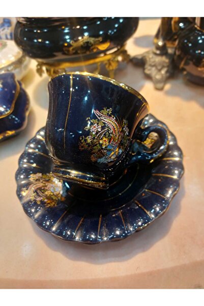 Dedemin Antikaları Antika Kobalt Seramik Kahve Çay Fincanı