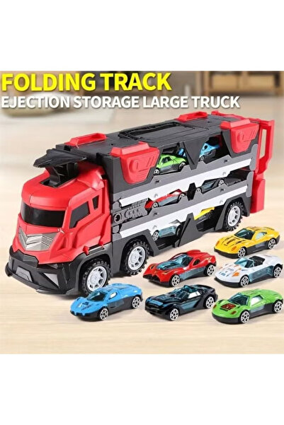 Generic Truck Race Track Toy – Folding Ejection Race Truck with Dual Tracks, ...
