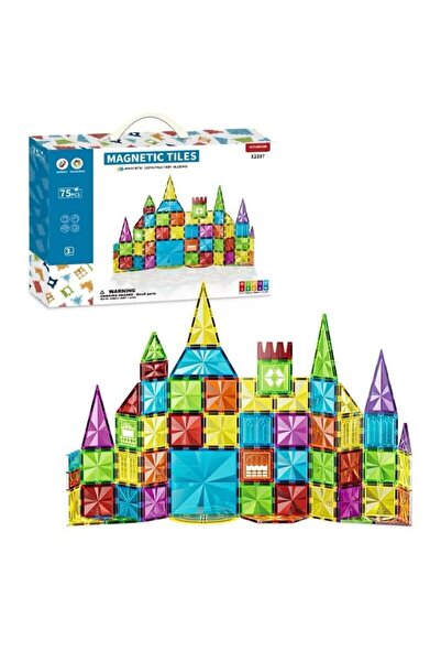 ALBİOYUNCAK ALBİOYUNCAKManyetik Yapı Blokları Renkli 3 Boyutlu 75 Parça Manye...