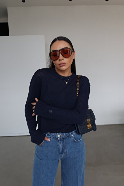 Özge Özgenç Crew Neck Oversized Basic Knitwear