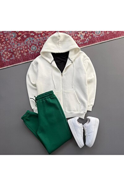 KONSEPT35 Men's 3-Ply Shirt Fleece-Lined Suede Tracksuit and Jacket Combination