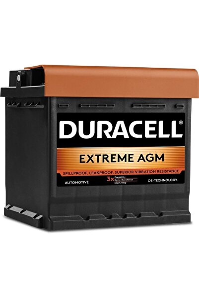 Duracell DE50AGM 12V 50Ah 540A Extreme Start Stop Agm Akü (Üretim Tarihi:2025)