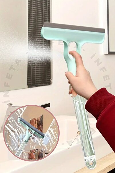 İnfeta 3 Fonksiyonlu Spreyli Fırçalı Cam Yüzey Pencere Temizleyici Çekbas Sil...
