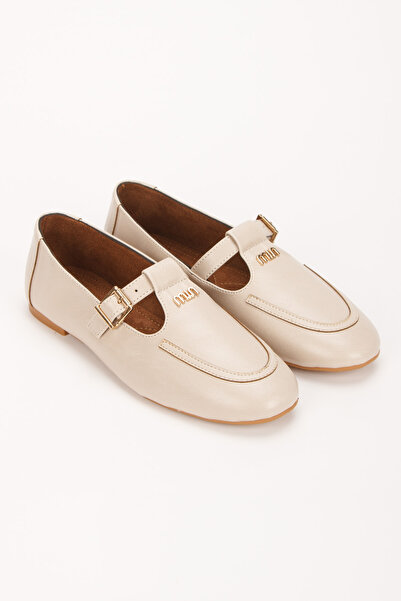 MİCONİ Buckle Loafer Moccasin Stylish Ballet Flats
