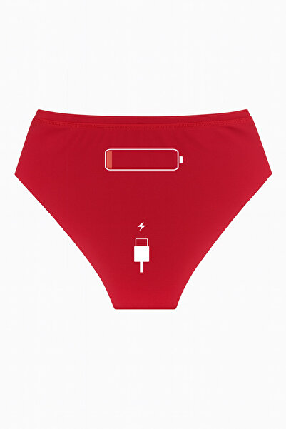 TWINTICKS Women's Red High Waist Slogan Slip Panties Special for Lovers