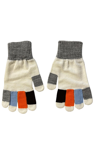 LİNOTTİ Boys' Color Block Winter Gloves Knitted