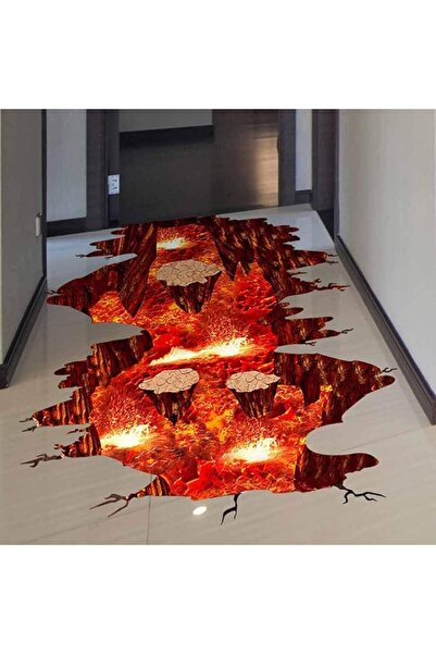 BPA 3D Floor Sticker with Flame and Lava Design