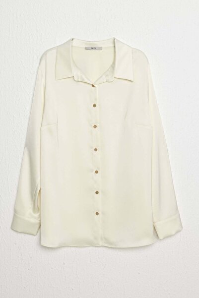 Ekol Düğmeli Saten Gömlek
