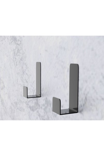 Güneş Krom Dekorasyon Gkd 5 Pieces Metal Black Adhesive Hanger Behind Door Robe Hanger Kitchen Hanger Bathroom Hanger