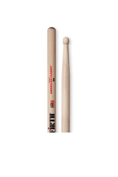 VIC FIRTH 3A باغيت كلاسيكية أمريكية 3A |   سميك وقصير - هجوم قوي - طرف خشبي