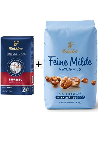 Tchibo Profesional Espresso Çekirdek Kahve 1 Kg+Tchibo Feine Milde 500 gr Çek...