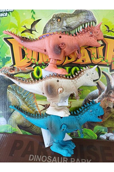 OYUNCAKSAHİLİ Kurmalı 3 Adet Dinazor Trex Oyuncak Jurassic Park Tyrannosaurus...