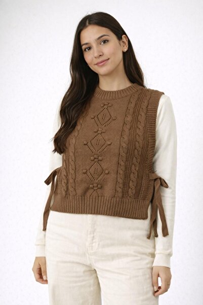 ModaPlaza Women's Patterned Drawstring Sweater 4050