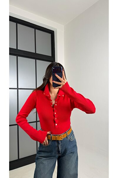 La Perla Boutique dik yaka çıtçıtlı triko kazak