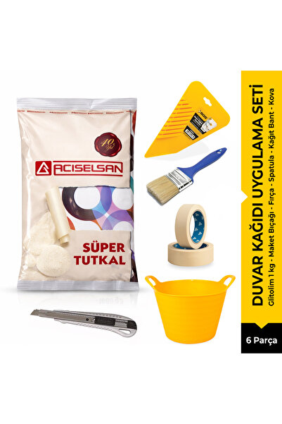 ALTINMAKAS Glitolin Duvar Kağıdı Uygulama Seti 6 Parça Tutkal Spatula Kovası ...