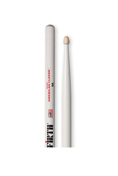 VIC FIRTH V5AW كلاسيك أمريكي 5A أبيض باجيت |   طلاء أبيض - عرض بصري - طرف خشبي