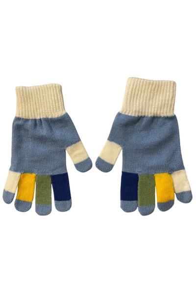 LİNOTTİ Boys' Color Block Winter Gloves Knitted