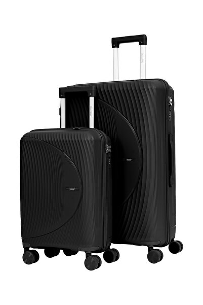 PARAJOHN 2-Piece PP Hard Case Luggage Set – 20″ Cabin & 30″ Large, 8 Wheels, ...