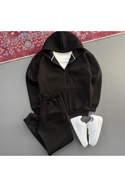 KONSEPT35 Men's 3-Ply Shirt Fleece-Lined Suede Tracksuit and Jacket Combination