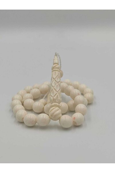 ALTUNTAŞ USTA İŞCİLİKLİ DEVE KEMİĞİ TESBİH 10 MM KÜRE KESİM İMAME İŞÇİLİKLİ T...