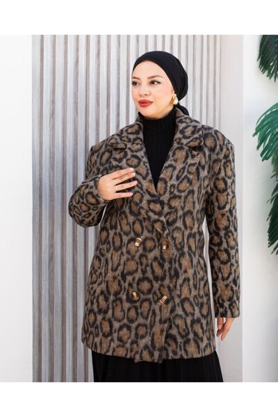 EAS GİYİM Leopar Desen Kaşe Blazer Ceket