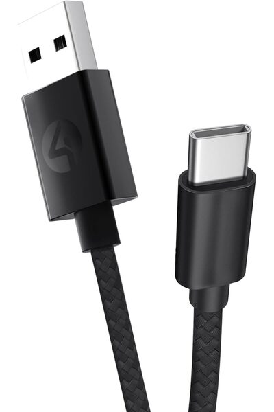 4Gamers USB Type-C Charging and Data Cables, 2-Pack, Black