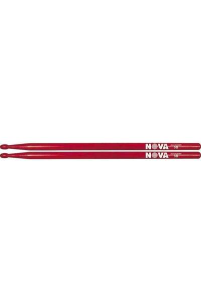 VIC FIRTH N5BR نوفا 5B ريد باجيت |   سلسلة اقتصادية - طلاء أحمر - طرف خشبي