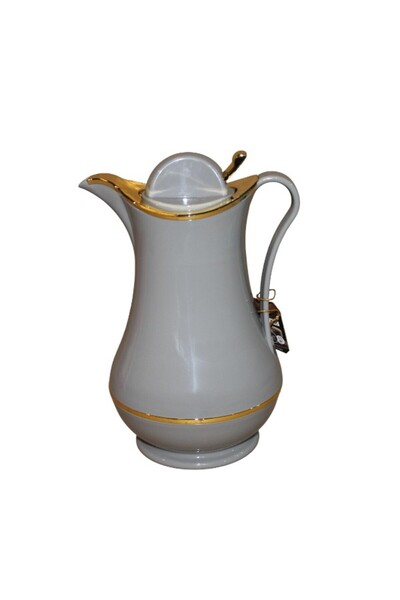 WDA 1.0L Thermal Coffee Pot – Gray with Gold Trim, Insulated Hot & Cold Vacuu...