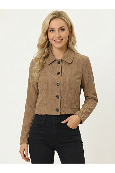 Violete Boutique İnce Doku Kadife Kumaş Ceket Kahverengi