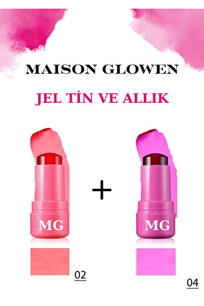 MAISON GLOWEN İkili Set JEL Lip To Cheek Tint Ruj Ve Allık 02 ve 04