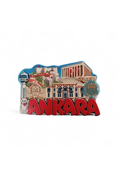 ella'nın çarşısı Ankara Magnet Kabartma Figürlü Polyester . Boyut: 8 cm x 5,5 cm