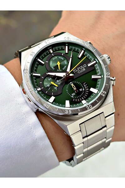 JG. Polo Club Special Design Silver-Green Color 5 Atm Water Resistance Steel ...