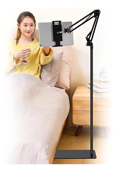 The Bros Tablet Floor Stand, Adjustable Universal 360-degree Rotatable Metal ...