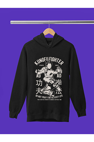MAGORS SWEATSHIRT CU GLUGĂ PENTRU COPII, IMPRIMAT KUNG-FU SPORTS, 3 fire, CAL...