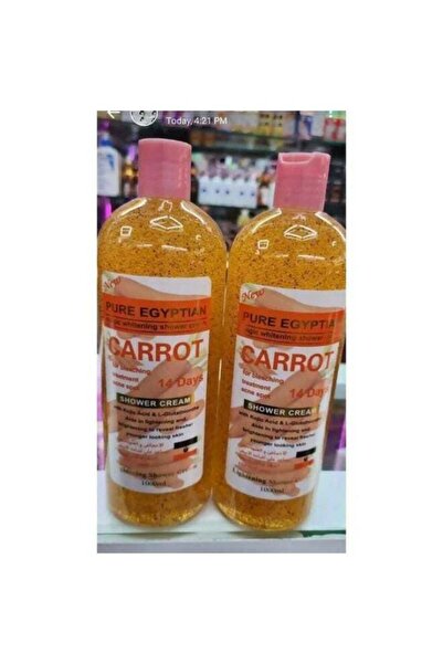 pure egyp كريم استحمام مبيض بخلاصة الجزر المصري النقي، عبوة من قطعتين، 1000 مل