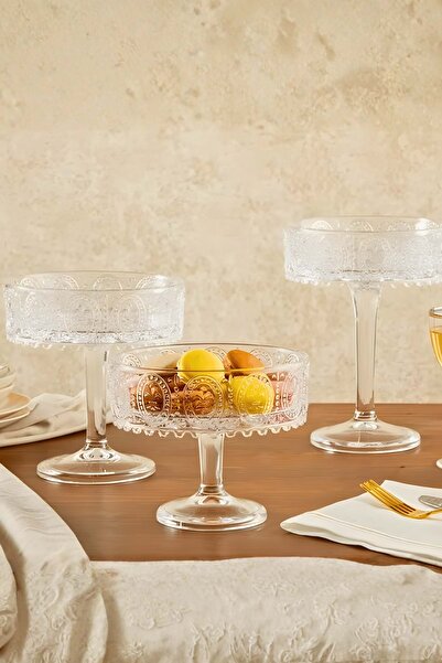 Jenisa 3 Sizes Handmade Pedestal Presentation Bowl - Fruit Bowl, Snack Bowl a...