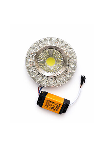 Sunlight Cam Kristal Sıva Altı Spot Cob Led Armatür Beyaz, Gün Işığı