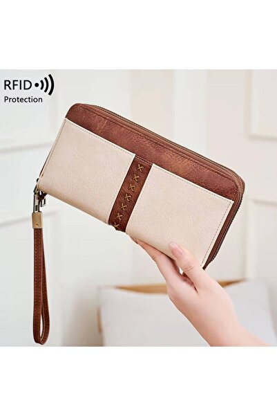 rinkadoll aspect de piele Geantă portofoliu de mână pentru femei cu curea pen...