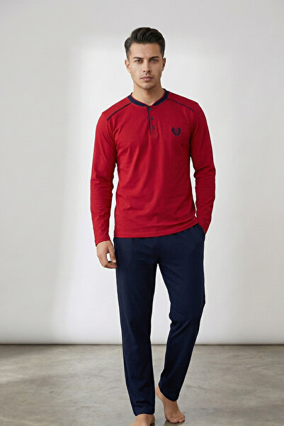 Zekalya Premium Single Jersey Combed Cotton Henley Collar Burgundy Navy Blue ...