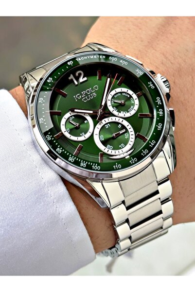 JG. Polo Club Special Design Silver-Green Color 5 Atm Water Resistance Steel ...