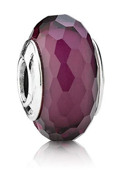 missamori Fuşya Renk Oval Gümüş Charm