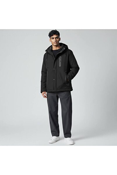 Thebomb Outdoor Hooded Water and Windproof Fur Softshell Men's Coat