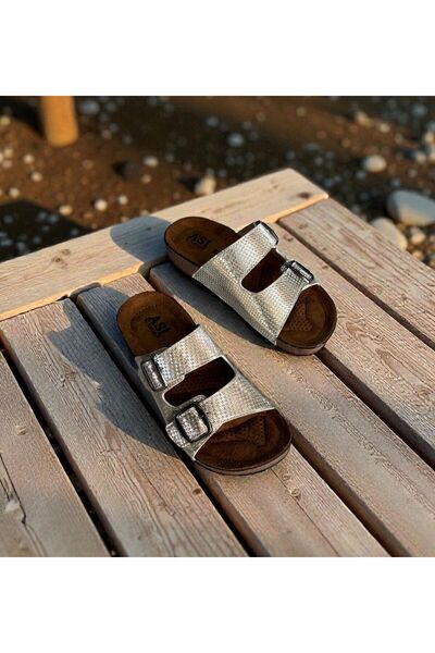 Daye Women's Double Buckle Orthopedic Sole Soft Home Seaside Daily Slippers