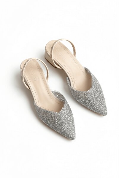 DURUNUN BUTİĞİ Lorya Beige Stone Look (4 cm) Pointed Toe Heeled Shoes